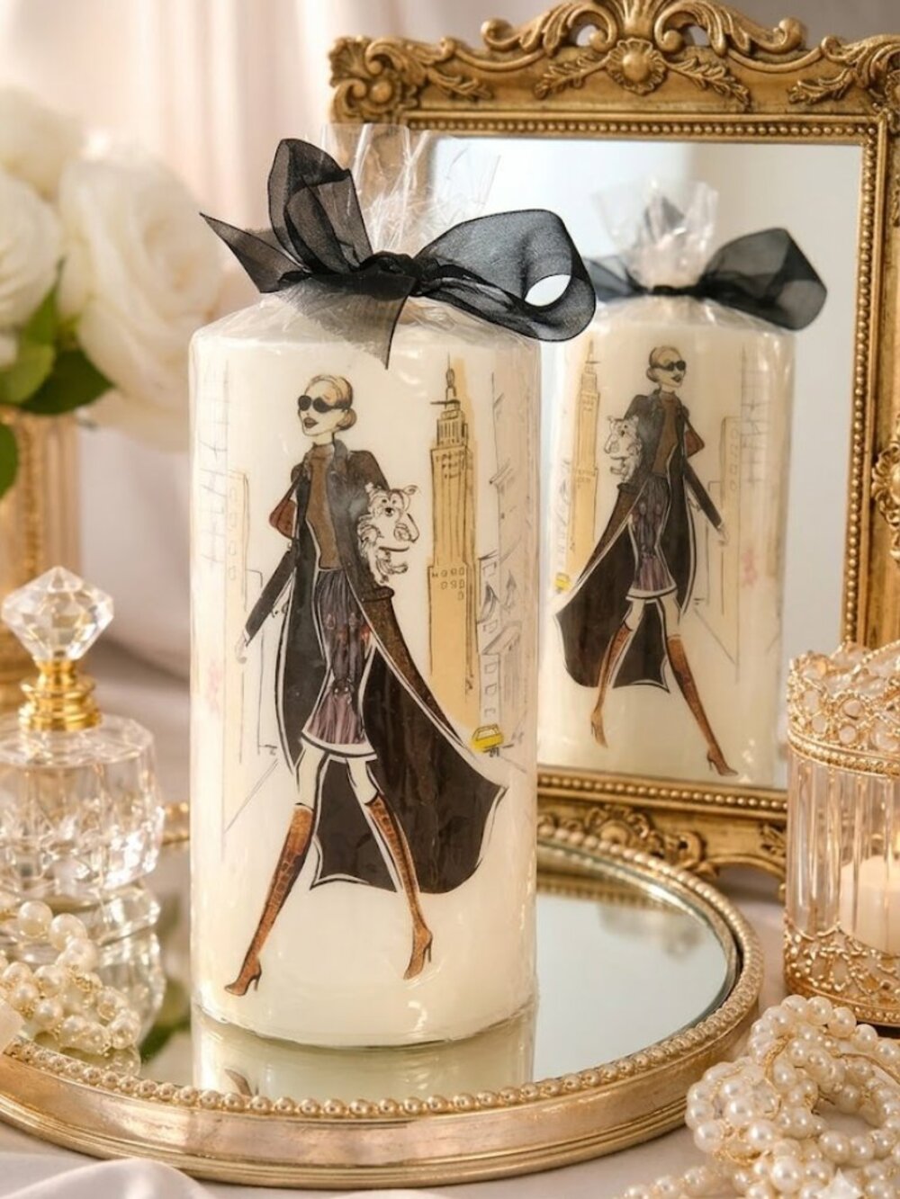 VINTAGE 2003 D.L. & CO Haute Couture Pillar Candle 3x6” – NWT Rare Illustration - Picture 2 of 6